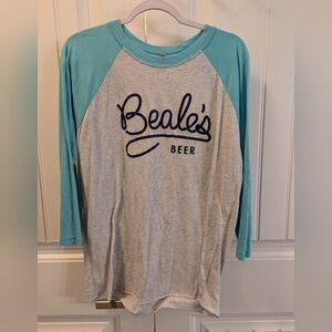 Beale's Beer Teal & Grey Baseball Style Shirt, Size L